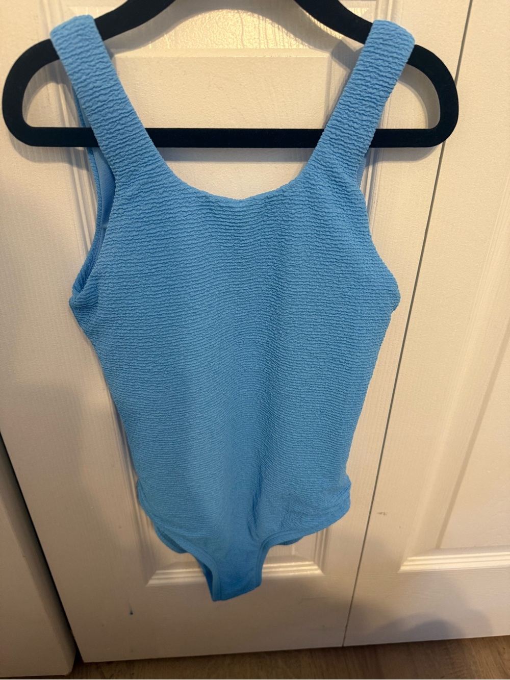 Kids Textured Light Blue One-Piece Swimsuit